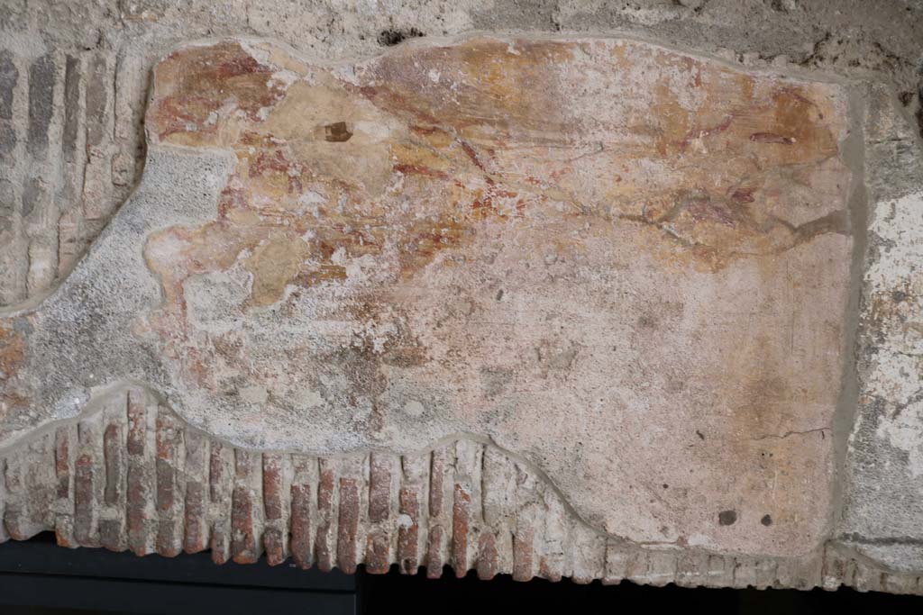 I.12.3 Pompeii. December 2006.  Room 1. Caupona.  Portrait of dog on pillar.