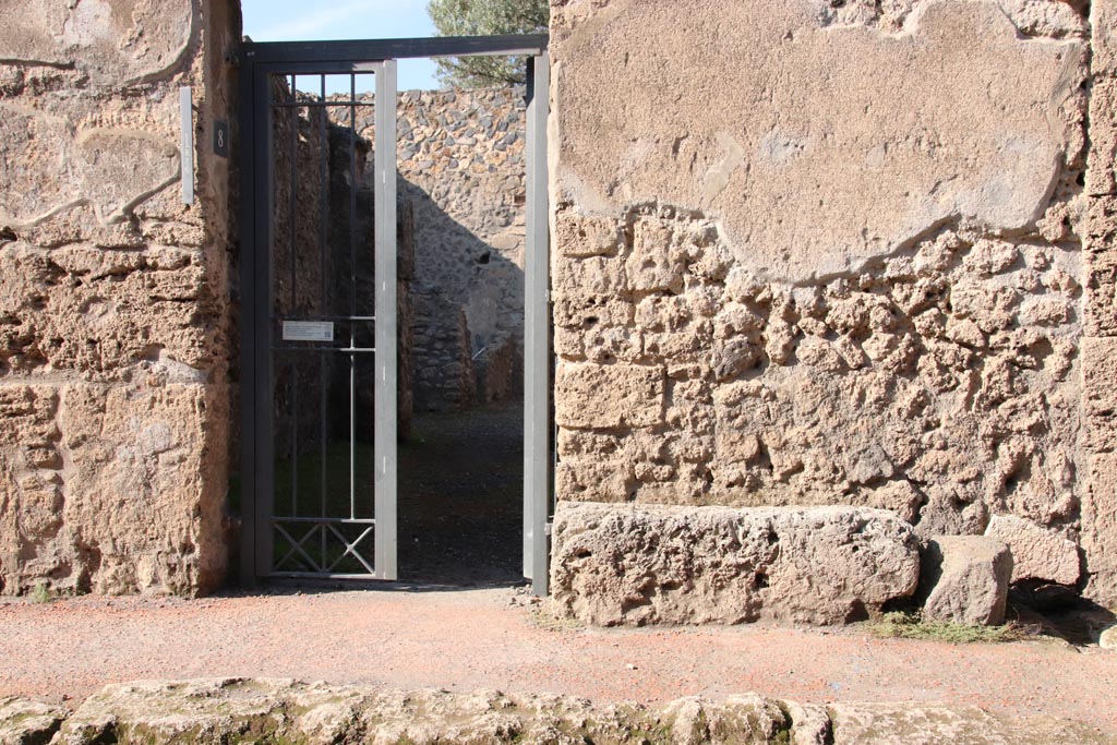 I.12.8 Pompeii. March 2009. Doorway to room 3 in south west corner of room 5.