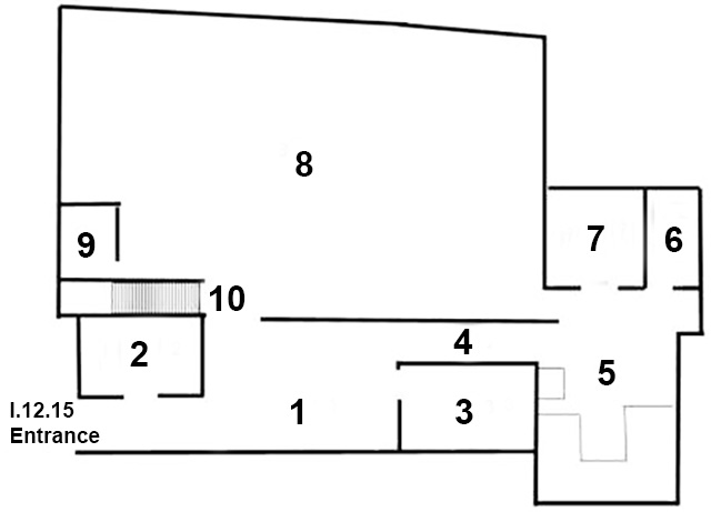 I.12.15 Pompeii. Casa della Medusa
Room Plan