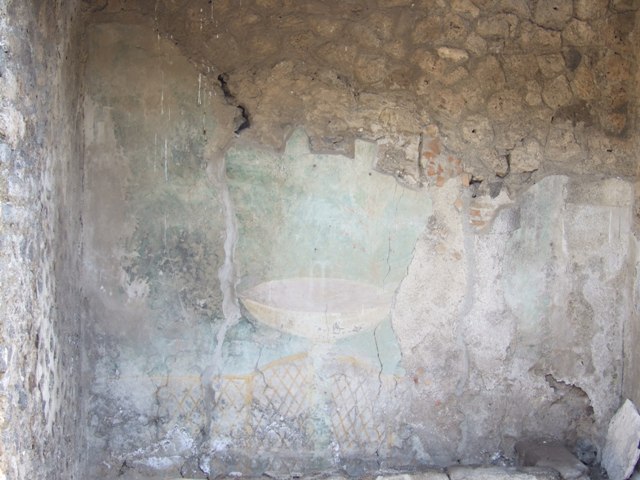 I.12.16 Pompeii. March 2009. Room 4. East wall. Detail of Garden painting.