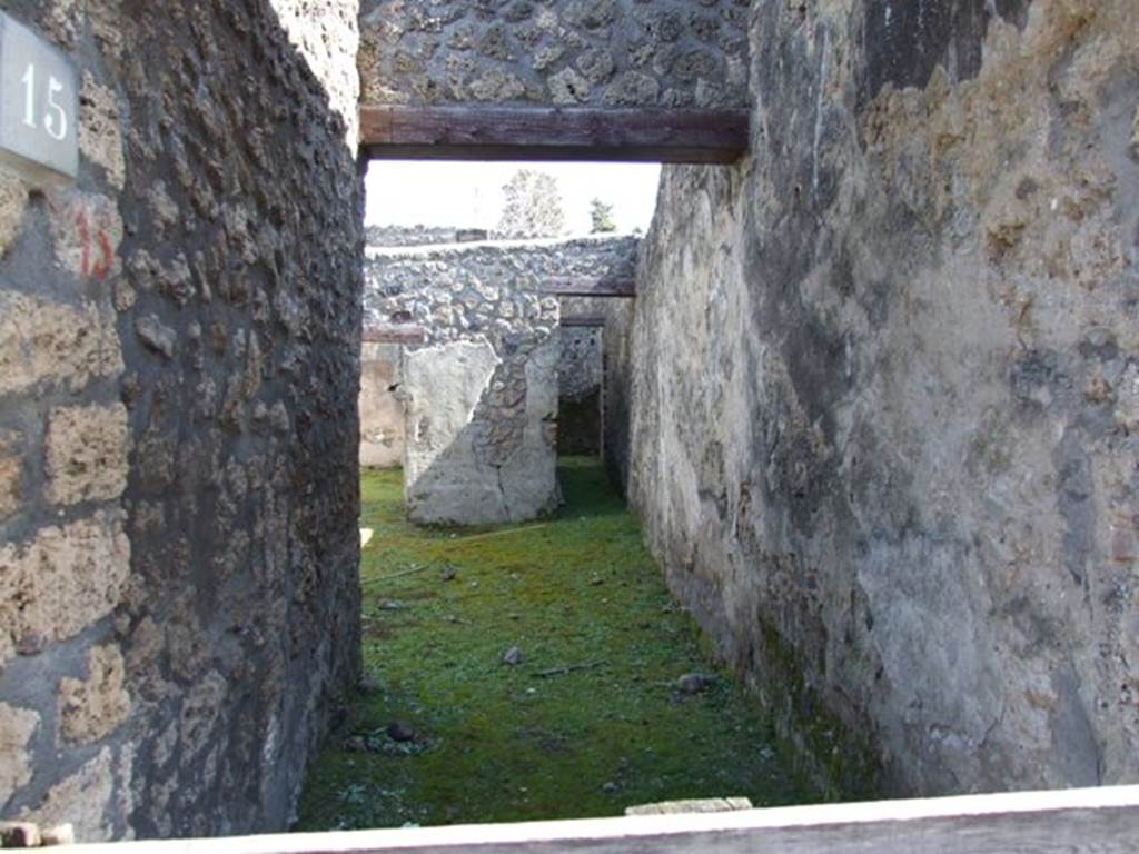 I.13.15 Pompeii. March 2009.  Room on north side of entrance. West wall with window to Vicolo dei Fuggiaschi.