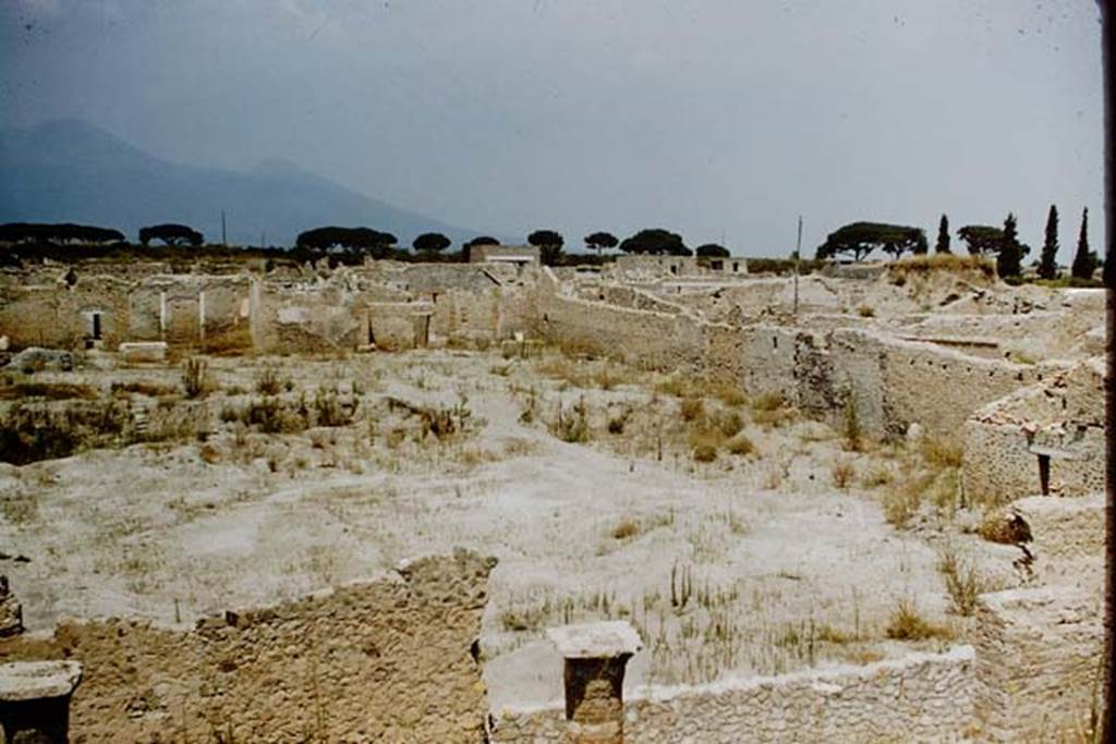 I.15.3 Pompeii. 1959.
Looking north across the enormous garden of I.15 from above the columns of I.21, with I.15.5 and 6, on the right. Photo by Stanley A. Jashemski.
Source: The Wilhelmina and Stanley A. Jashemski archive in the University of Maryland Library, Special Collections (See collection page) and made available under the Creative Commons Attribution-Non-Commercial License v.4. See Licence and use details.
J59f0460
More details of the Jashemski excavations here in 1972 and 1973 can be seen at the end of the detailed house photos.