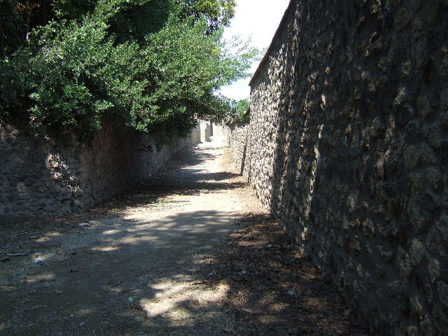 I.16.5 Pompeii. September 2005. Roadway looking east. I.22