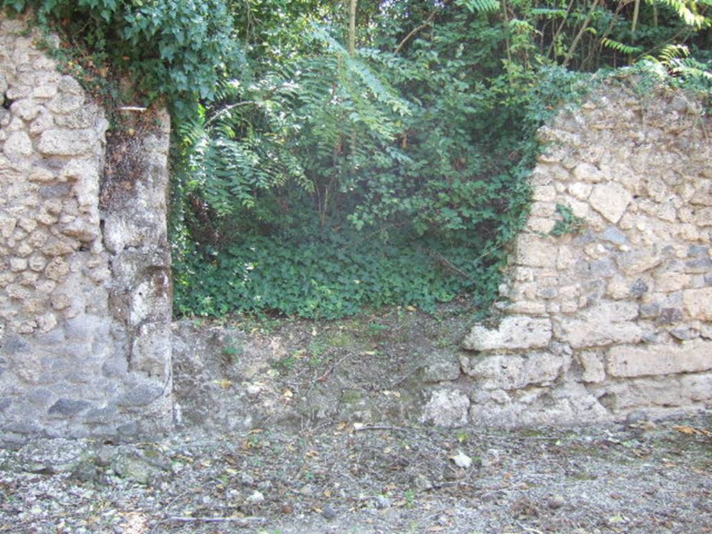 I.19.8 Pompeii. September 2005. Entrance doorway, looking south.
According to CTP and identified on their plan as �H�, this could possibly be a continuation of Vicolo di Paquius Proculus proceeding southwards.
It may also be an entrance to an alleyway, as similar to the one between VII.7.22 and 24. They make the point that until further excavations are allowed, it will remain a mystery to be solved. See Van der Poel, H. B., 1986. Corpus Topographicum Pompeianum, Part IIIA. Austin: University of Texas. (p.34)
 
