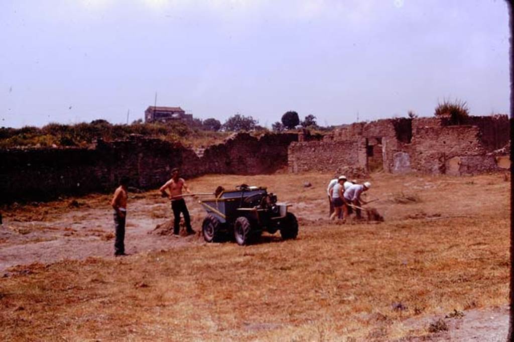 I.21.6 Pompeii. 1974. Cleaning of the site, looking north-west. Photo by Stanley A. Jashemski.
Source: The Wilhelmina and Stanley A. Jashemski archive in the University of Maryland Library, Special Collections (See collection page) and made available under the Creative Commons Attribution-Non Commercial License v.4. See Licence and use details. J74f0152