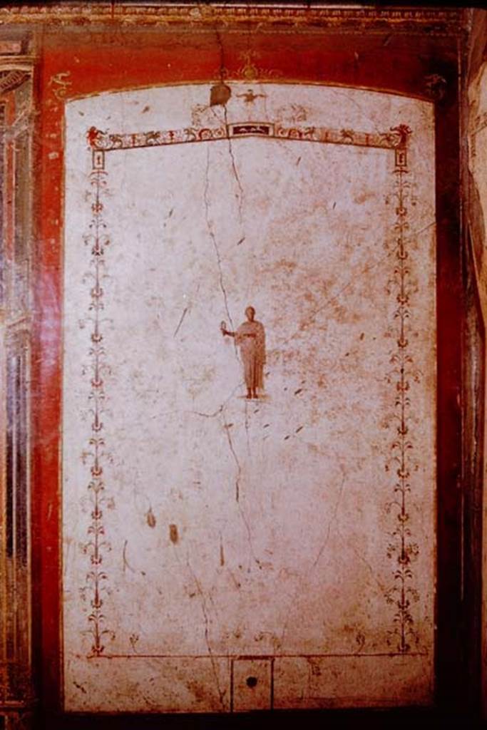 II.2.2 Pompeii. 1961. Room “f”, panel on west side of south wall.
Photo by Stanley A. Jashemski.
Source: The Wilhelmina and Stanley A. Jashemski archive in the University of Maryland Library, Special Collections (See collection page) and made available under the Creative Commons Attribution-Non Commercial License v.4. See Licence and use details.
J61f0400