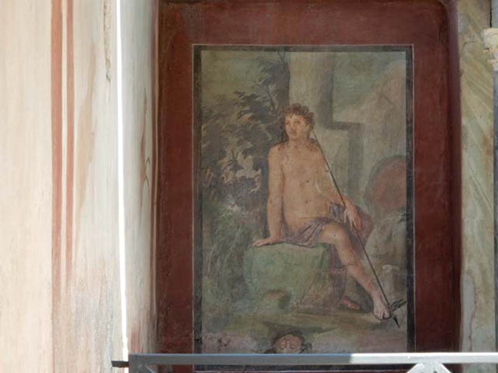 II.2.2 Pompeii. May 2016.
Room “k”, painting of Narcissus from north end of east wall of summer dining room. Photo courtesy of Buzz Ferebee.