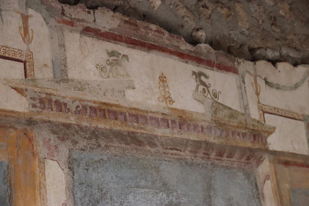II.3.3 Pompeii. March 2009. Room 10, West wall. Painting of flying cherub.