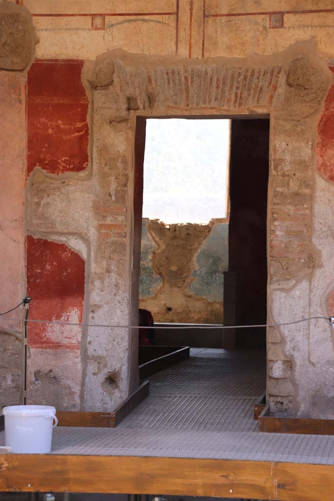 II.4.6 Pompeii. September 2019. Doorway to apodyterium, looking south in south-east corner of portico.
Photo courtesy of Klaus Heese.