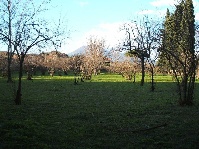 II.3 Pompeii.   December 2005.  Roadway looking North. Side wall of II.4.9