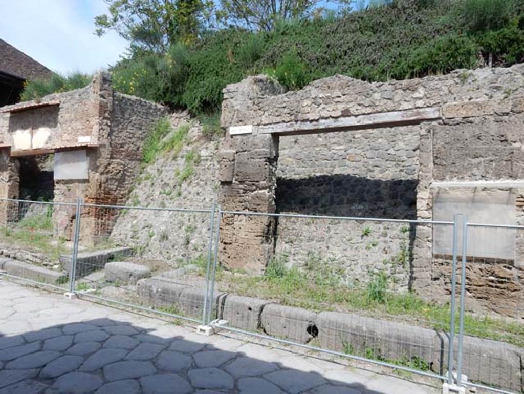 III.1.1 Pompeii. May 2015. Shop entrance, on right, partly excavated. Photo courtesy of Buzz Ferebee.