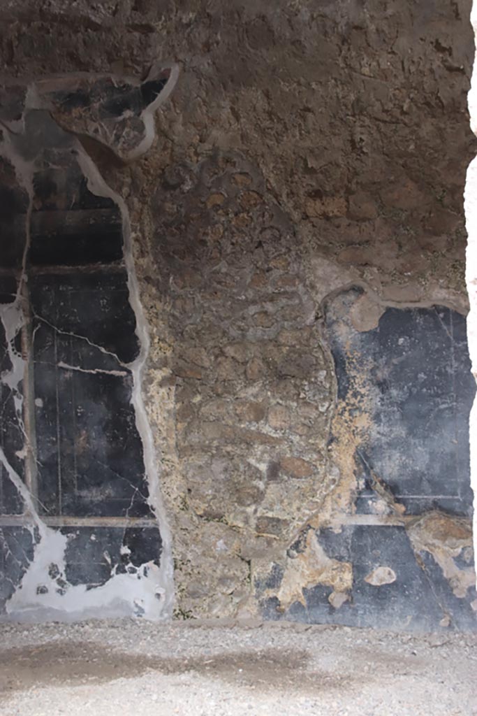 III.2.1 Pompeii. May 2024.
Room 7, detail from lower east wall of oecus. Photo courtesy of Klaus Heese.