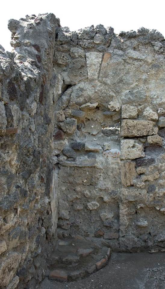 V.1.7 Pompeii. c.2005-7.
Room “c”, detail of north wall in north-west corner. Photo by Hans Thorwid.
Photo courtesy of Swedish Pompeii Project.