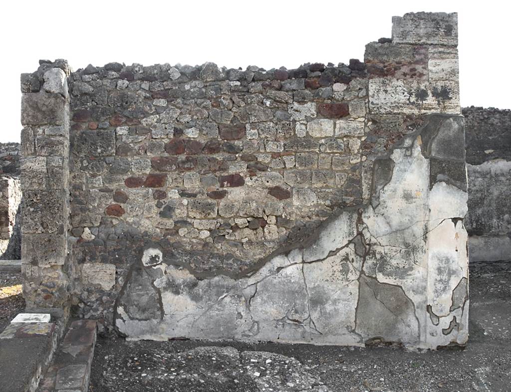V.1.7 Pompeii. c.2005-7. Room 13, detail of east wall of tablinum. Photo by Hans Thorwid.
Photo courtesy of Swedish Pompeii Project.