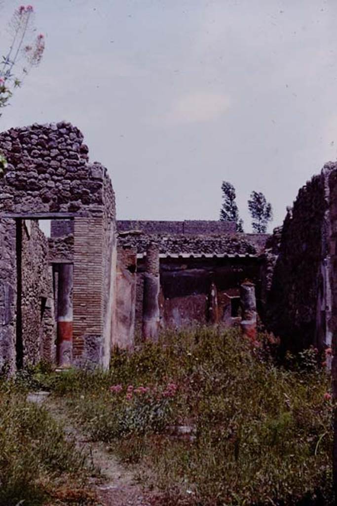 V.1.18 Pompeii. 1964.
Looking east across north side of atrium “b” towards corridor “h” to peristyle “i”, on left, and tablinum "g".
Photo by Stanley A. Jashemski.
Source: The Wilhelmina and Stanley A. Jashemski archive in the University of Maryland Library, Special Collections (See collection page) and made available under the Creative Commons Attribution-Non Commercial License v.4. See Licence and use details.
J64f0900