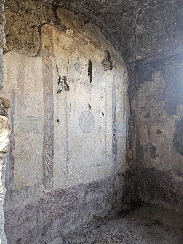 V.2.i Pompeii. November 2024.
Room 4, north wall and north-east corner. Photo courtesy of Annette Haug.