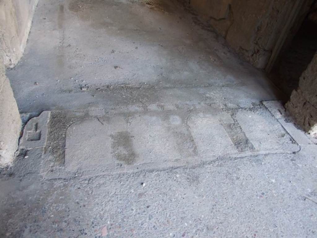 V.2.i Pompeii. December 2007. Room 14. Mosaic of aqueduct in room threshold.