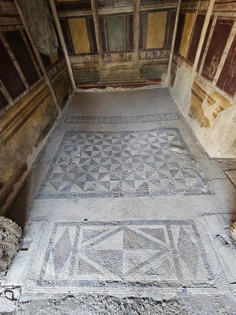 V.2.i Pompeii. November 2024.
Room 18, looking south from threshold of doorway across flooring. Photo courtesy of Annette Haug.