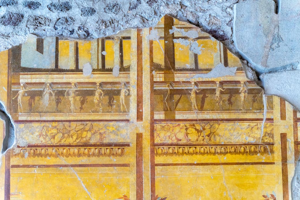 V.2.i Pompeii. March 2023.
Room 19, upper east wall of exedra at north end. Photo courtesy of Johannes Eber.