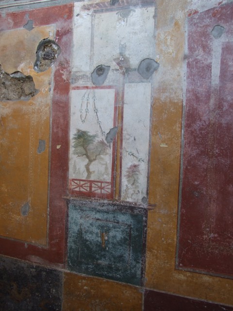 V.3.6 Pompeii. March 2009. Triclinium. West wall, painted panel.