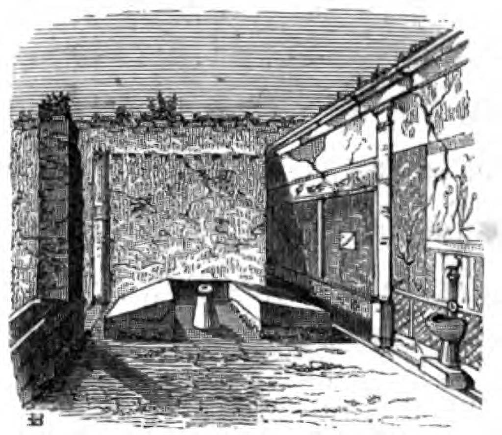 VI.2.4 Pompeii. 1906. Summer triclinium with painted walls.
See Breton, Ernest. 1855. Pompeia, decrite et dessine: Seconde édition. Paris, Baudry, p. 228.
