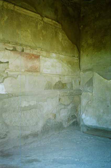 VI.2.4 Pompeii. May 2006. Wall painting on south wall of small garden.
The fate of Acteon who was torn to pieces by his own hounds as a penalty for having seen Diana at her bath. See Mau, A., 1907, translated by Kelsey F. W. Pompeii: Its Life and Art. New York: Macmillan. (p.285).

