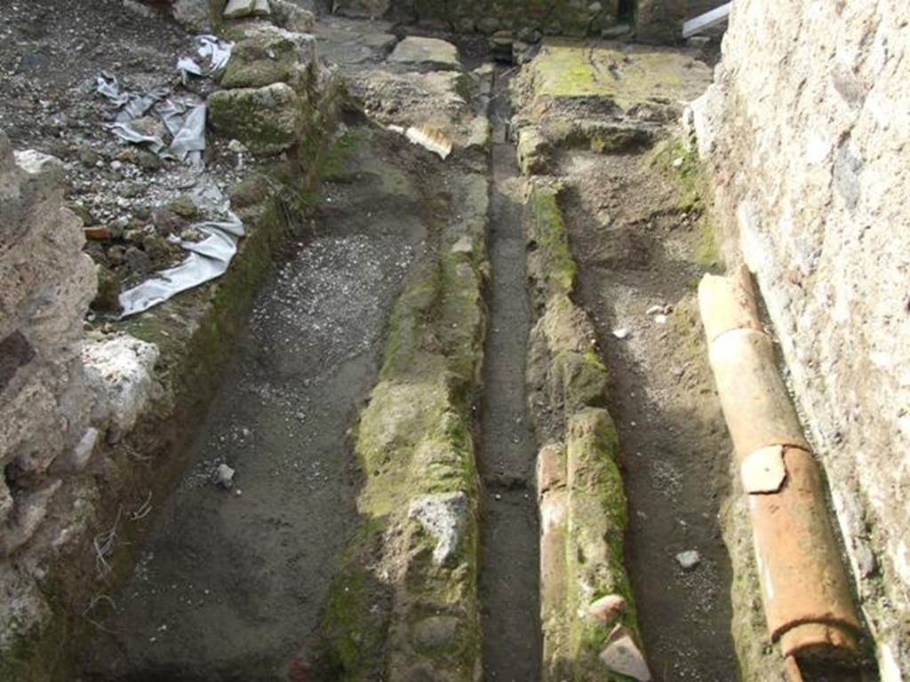 VI.2, Pompeii. North end of insula as on model in Naples Archaeological Museum. VI.2.19/18 directly next to the city walls are shown at the lower part of the photo.
