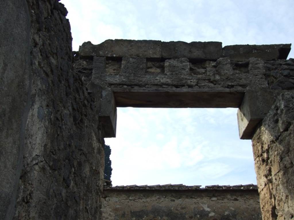 VI.5.4 Pompeii. December 2007. Room 1, north-east corner of kitchen hearth.