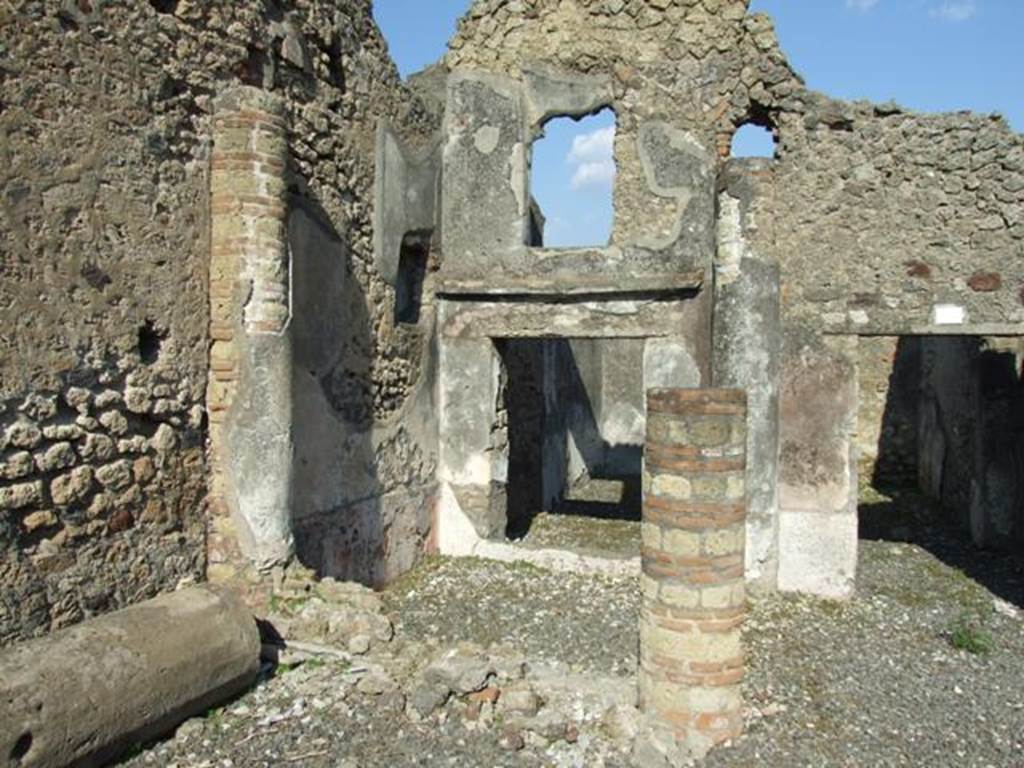 VI.7.1 Pompeii. March 2009. North-east corner of atrium area. This served as a light well and according to Fiorelli would have contained pots of flowers.