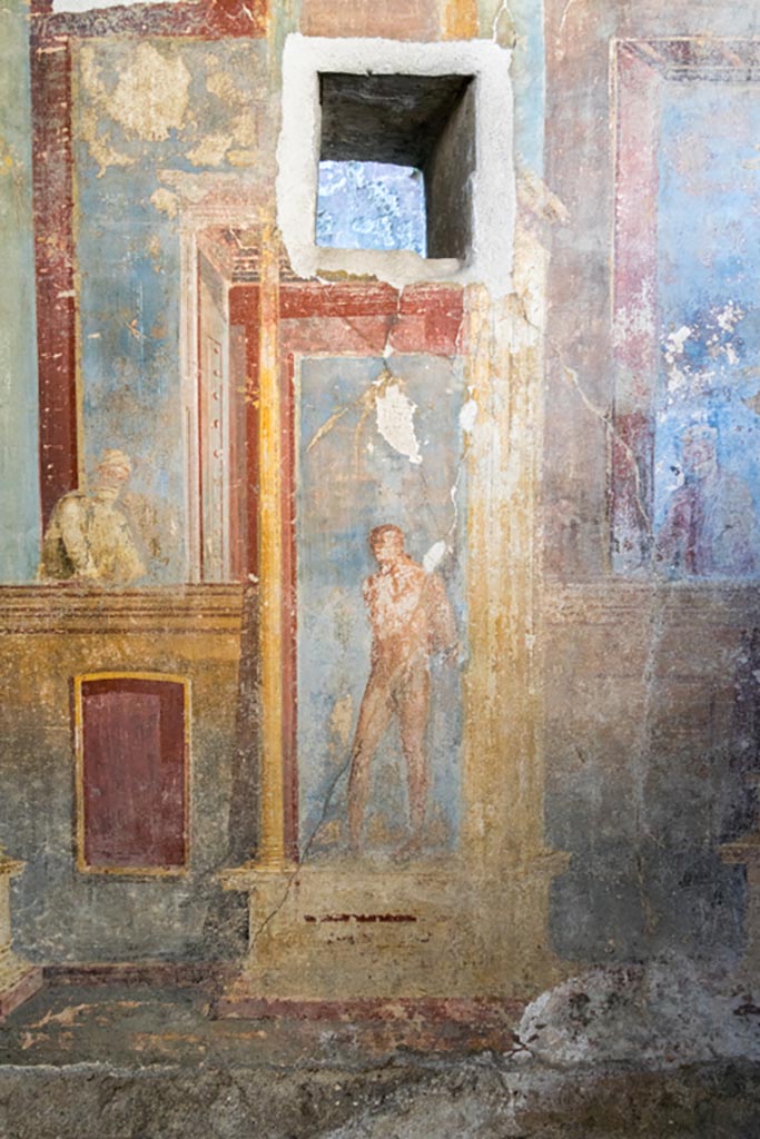 VI.7.23 Pompeii. October 2023.
Looking towards west wall of south alcove. Photo courtesy of Johannes Eber.
