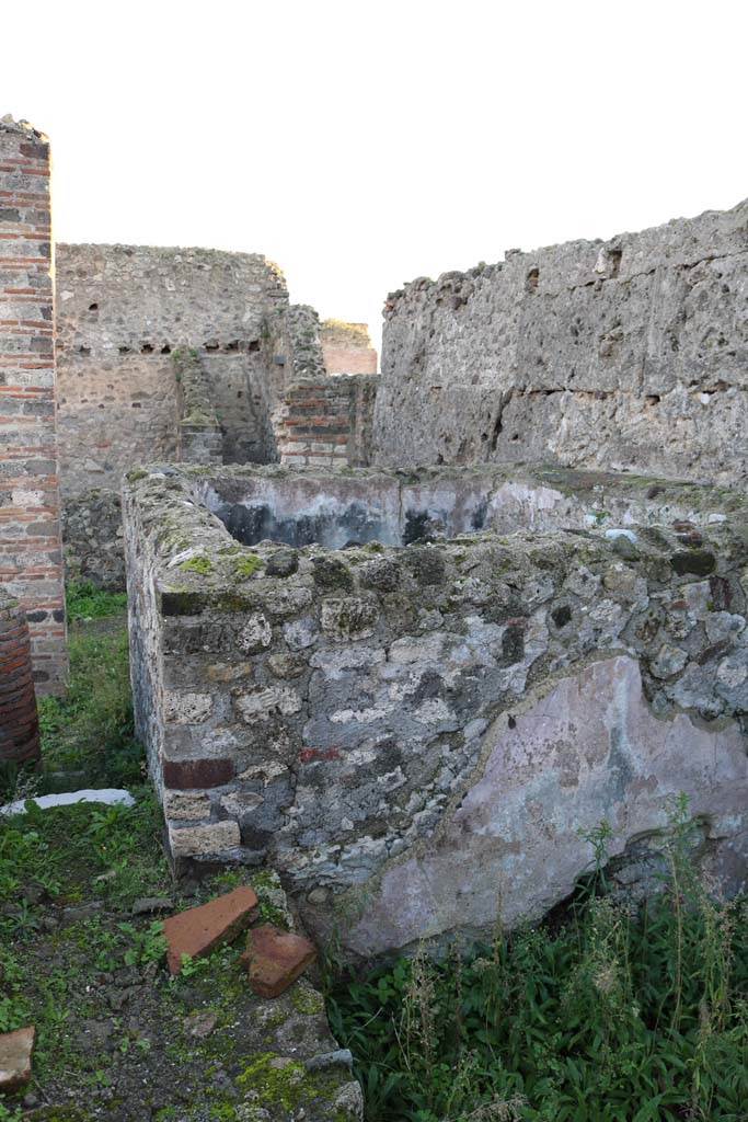 VI.8.20 Pompeii. December 2018.
Looking south towards Vat 1. Photo courtesy of Aude Durand.