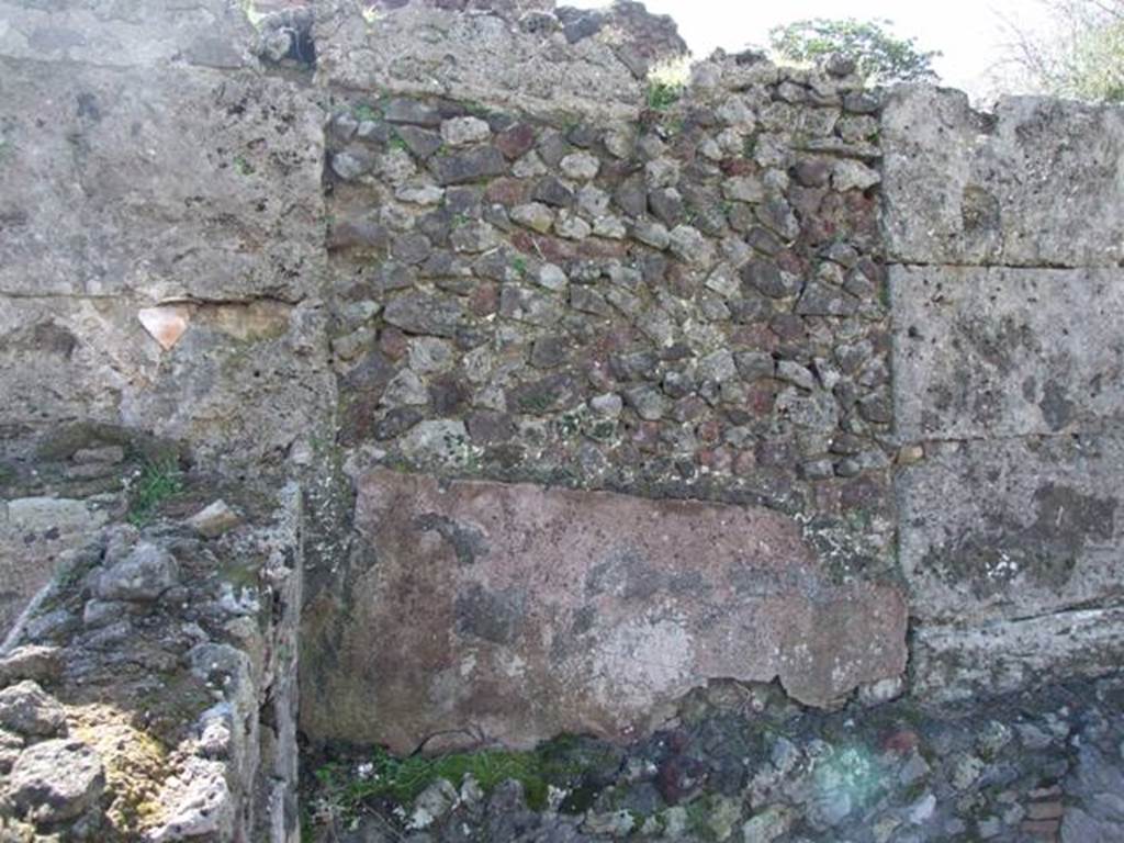 VI.8.20 Pompeii. March 2009. West wall to rear of Vat 2.