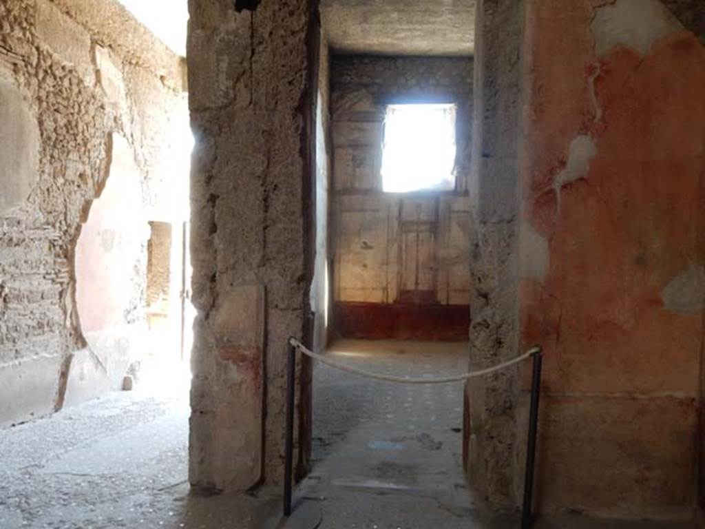 VI.8.23 Pompeii. May 2017. Looking east towards doorway to cubiculum, in south-east corner of atrium. Photo courtesy of Buzz Ferebee.