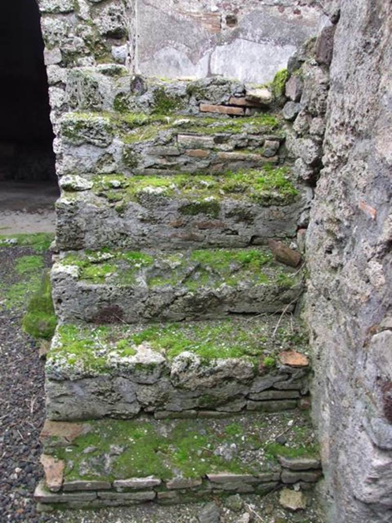 VI.9.6 Pompeii. March 2009. Room 18, stairs to upper floor in kitchen and latrine.