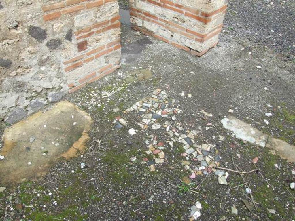 VI.10.6 Pompeii. March 2009. Room 13. Oecus. Remains of coloured flooring.