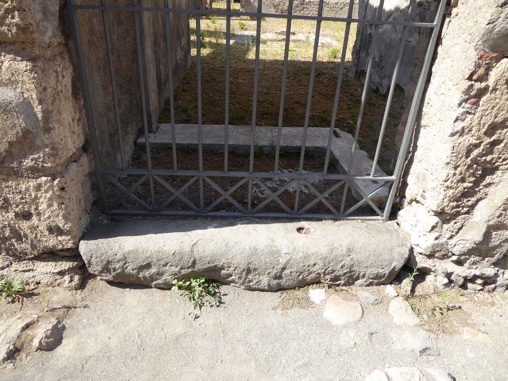 VI.11.9 Pompeii. September 2017. Entrance step on north side of Vicolo di Mercurio.
Foto Annette Haug, ERC Grant 681269 D�COR
