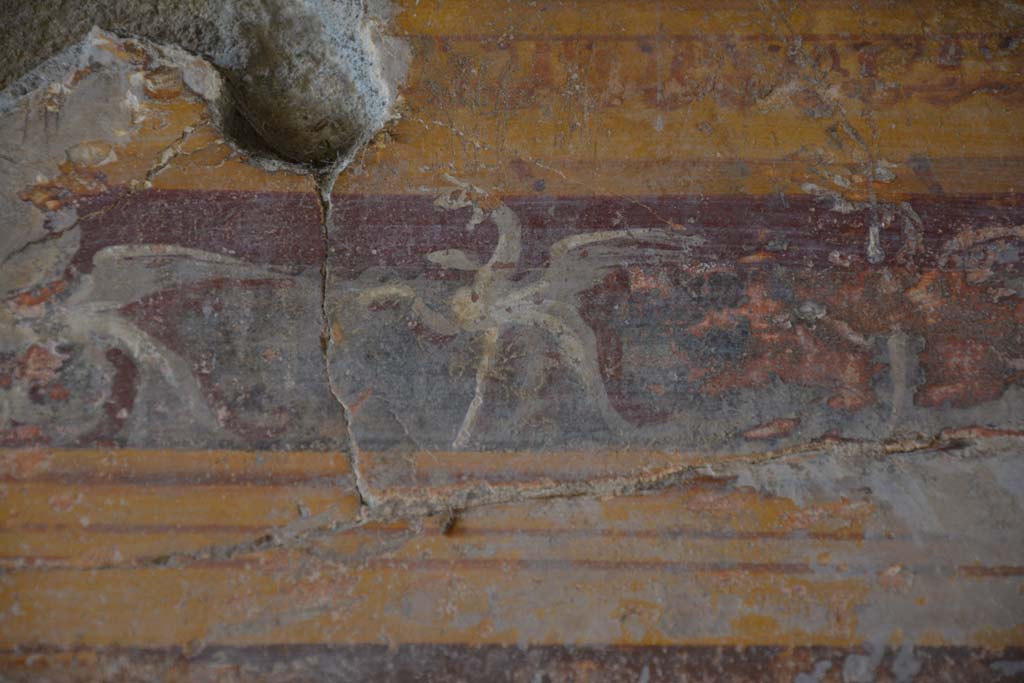 VI.11.10 Pompeii. November 2017. Room 42, detail from upper west wall.
Foto Annette Haug, ERC Grant 681269 D�COR
