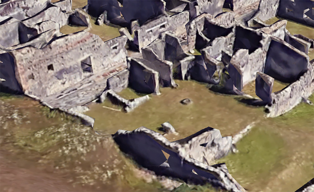 VI.11.20/19/18 Pompeii. Google Earth. 2023. Looking south-east across atrium.
VI.15 can be seen on the upper left. VI.11.3 can be seen in the lower right.