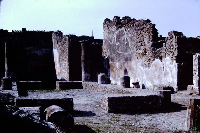 VI.13.2 Pompeii. September 2005. Painted wall decoration.

