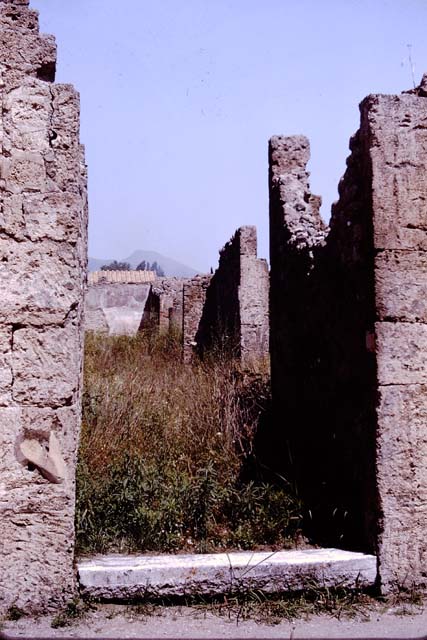 VI.13.2 Pompeii. December 2004.   Looking from tablinum across peristyle to summer triclinium.

