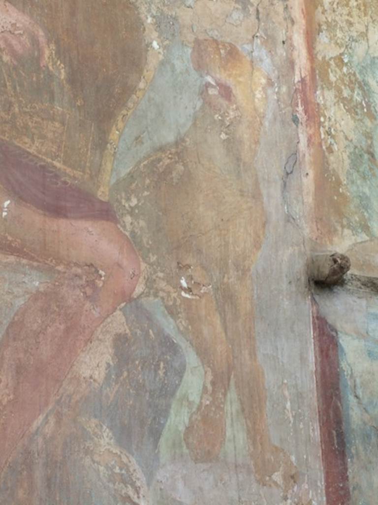 VI.14.20 Pompeii. March 2009. Room 18. Garden area. West wall. Leopard.