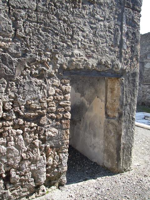 VI.14.20 Pompeii. March 2009. Room 1, north side of atrium, with doorways to rooms 7 and 8.