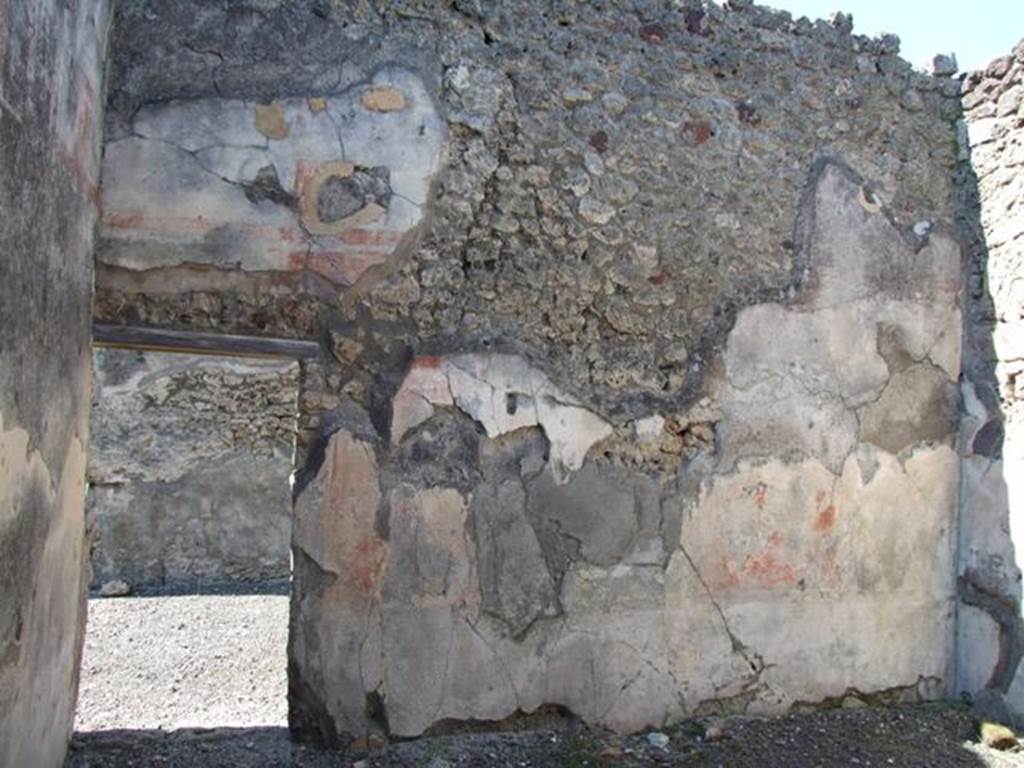 VI.14.20 Pompeii. March 2009. Room 7. West wall, and with door to Ala, room 6.