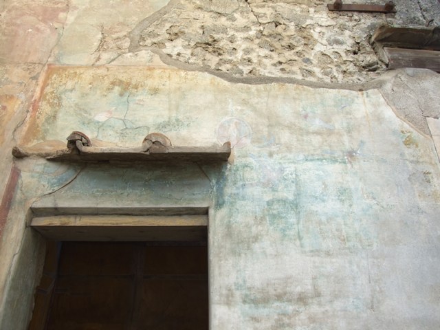 VI.14.20 Pompeii. March 2009. Room 18, detail of Orpheus from west wall of garden area.