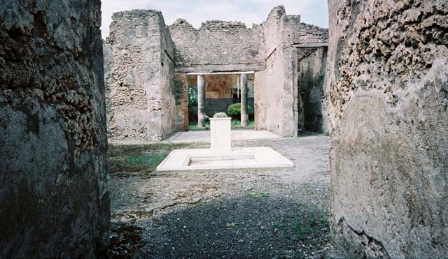 VI.14.20 Pompeii. 1878 painting of marble bust and herm of Vesonius Primus. See Presuhn E., 1878. Pompeji: Die Neuesten Ausgrabungen von 1874 bis 1878. Leipzig: Weigel. (III, Plate V)