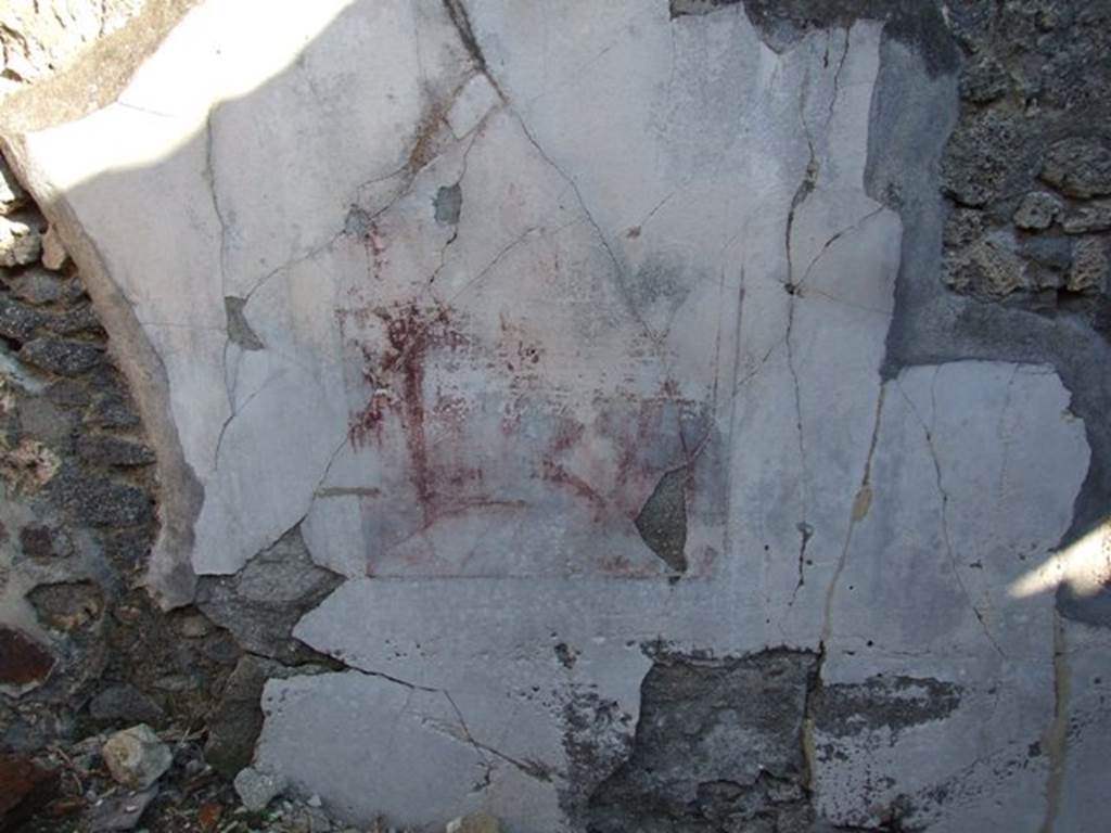 VI.14.22 Fullonica of Balbinus. December 2007. Room 13. Remains of plaster and wall painting.