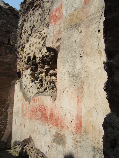 VI.14.29 Pompeii. May 2006. South-east corner, ?base of steps to upper floor.