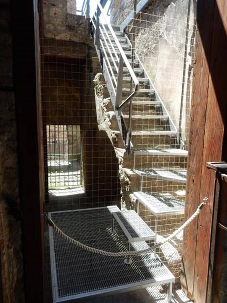 VI.15.1 Pompeii. May 2017. Looking south from atrium, towards room with steps to upper floor and corridor leading to stable entrance at VI.15.27. Photo courtesy of Buzz Ferebee.