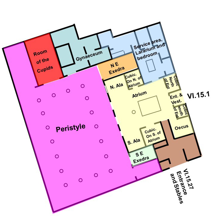 VI.15.1 Pompeii. House of the Vettii or Casa dei Vettii or Domus Vettiorum
Plan