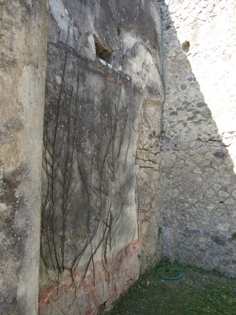 VI.15.5 Pompeii. March 2009. Room 7, coloured mosaic floor, detail starting from the south (left) side.
